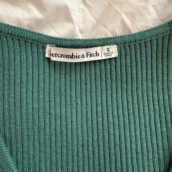 Abercrombie & Fitch Teal Ribbed Tie-Front Tank - Picture 2 of 3